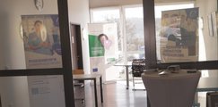 Bewerberraum bfz Pflegeschule Bad Kissingen Das Bild zeigt den Bewerberraum am Tag der offenen Tür der bfz Pflegeschule Bad Kissingen